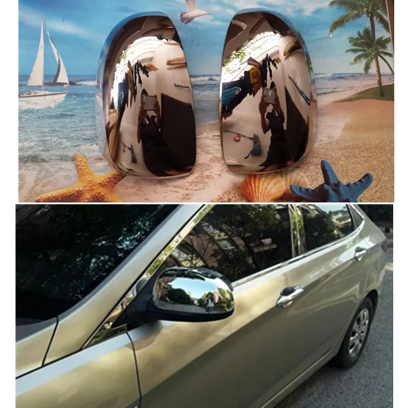 ABS rearview mirror covers for Hyundai Verna 2014 2016 exterior chrome