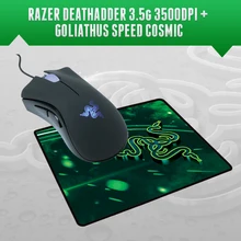 Игровая мышь razer Deathadder 3500 dpi+ коврик для мыши razer Goliathus speed Cosmic Edition 270 мм x 215 мм x 3 мм