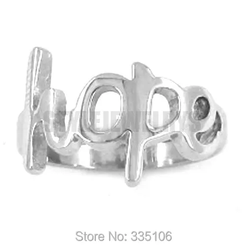 free shipping hope ring letters ring stainless steel jewelry biker letter rings