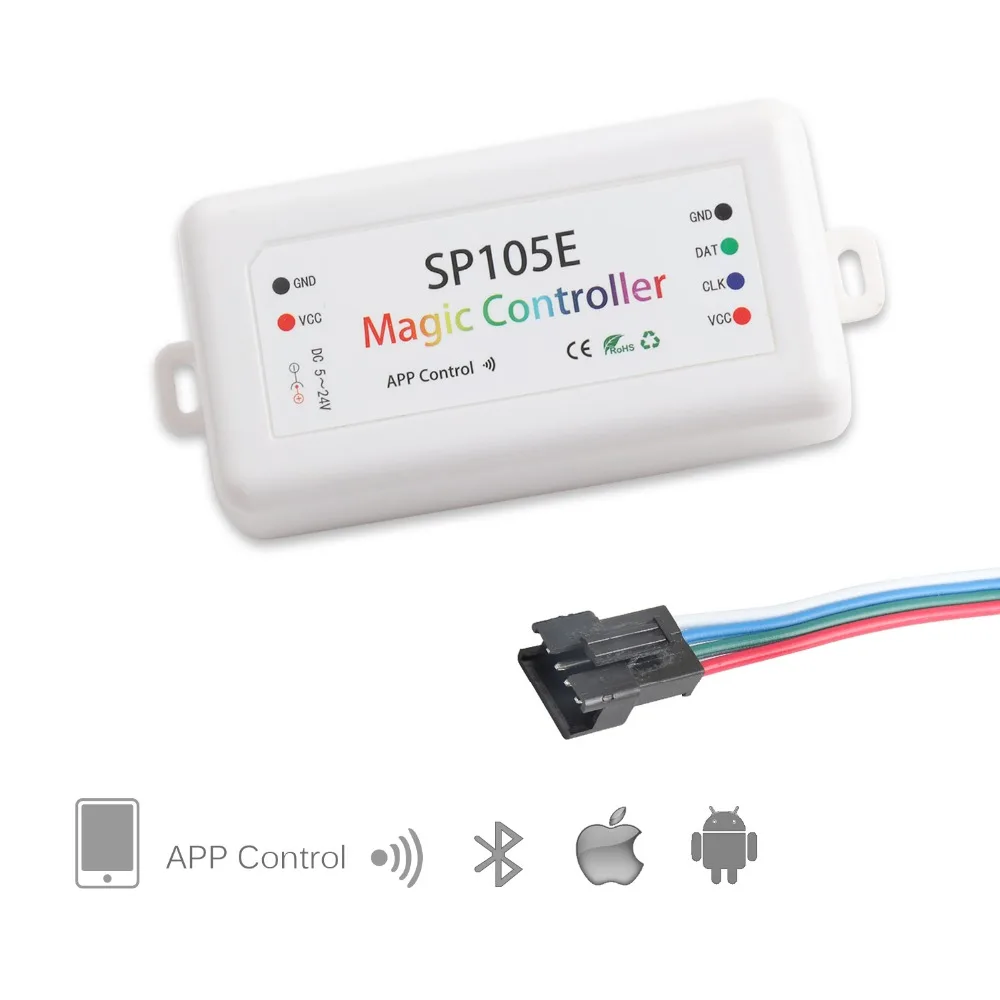 SP105E Bluetooth Magic Управление Лер DC5V-24V приложение Управление для WS2812B WS2811 APA102 Пиксели светодиодные полосы с 4pin 3pin разъем KQ