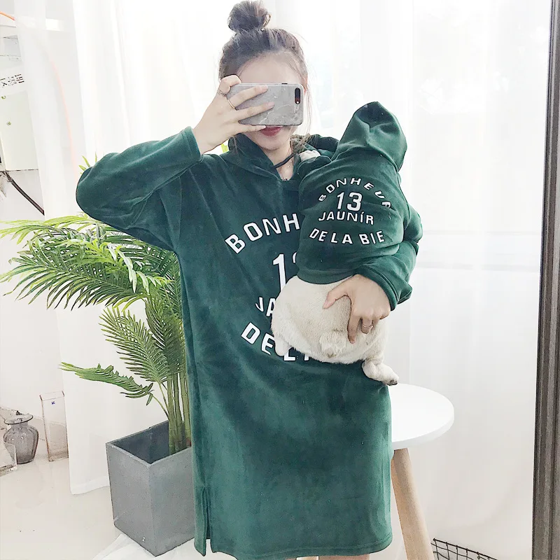 

Fleece Dog Family Clothes Parent-Child Outfit Winter Warm Small Medium Dog Coat Bulldog Pet Cat Christmas Pajamas Hoodie Shirt