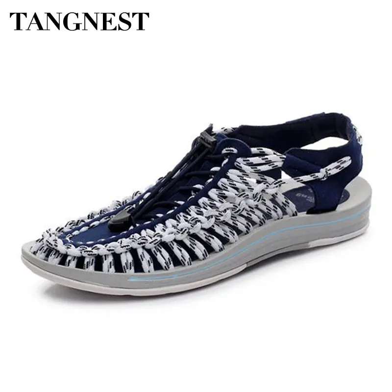 Tanngest Brand Mixed Color Men Sandals NEW Summer Closed toe Gladiator Sandals Men Elastic Band 