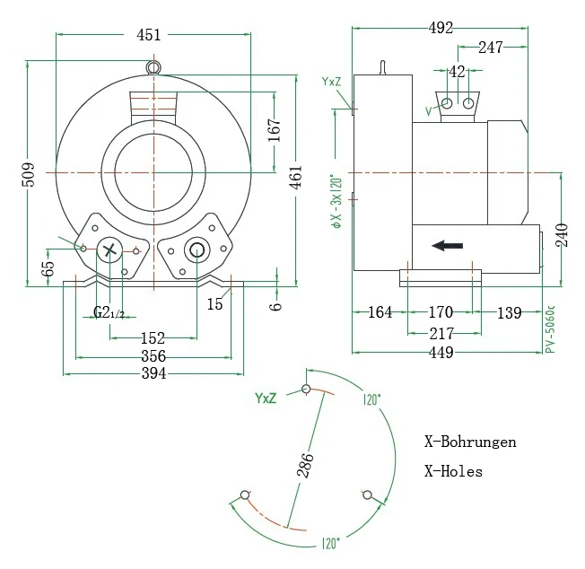 2RB830-7AH17 5.5KW-6.3KW промышленный вакуумный насос/кольцевой вентилятор/для рыбоводства/станок с ЧПУ