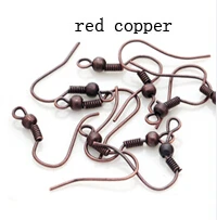 DC 200 шт./лот, много цветов, медная проволока для ушей, крюк, сделай сам, ювелирные аксессуары для Diy, серьги-крючки, изготовление, серьги ручной работы - Цвет: red copper