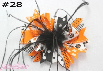 

free shipping 240pcs feather hair bows Girl funky hair bows boutique girl hair bows