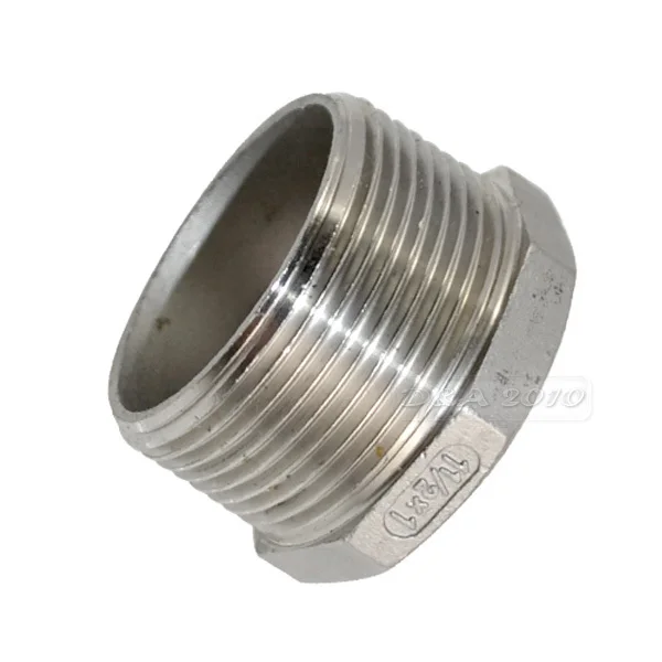 

1-1/2" Male x 1" Female DN32 to DN25 Reducer Bushing BSPT Thread Stainless Steel SS 304 Pipe Fittings For Water Gas Oil