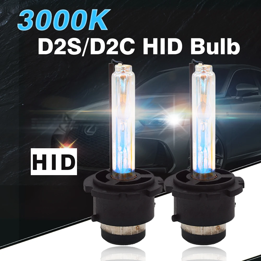 SKYJOYCE 1 Pair D2S HID Xenon Bulb 12V 35W D2S D2C 3000K Golden Yellow