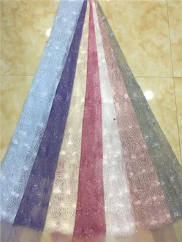 2019 Latest Gold And Silver French African Lace Fabric With Sequins High Quality African Tulle Lace Fabric For Wedding 2019 Latest Gold And Silver French African Lace Fabric With Sequins High Quality African Tulle Lace Fabric For Wedding