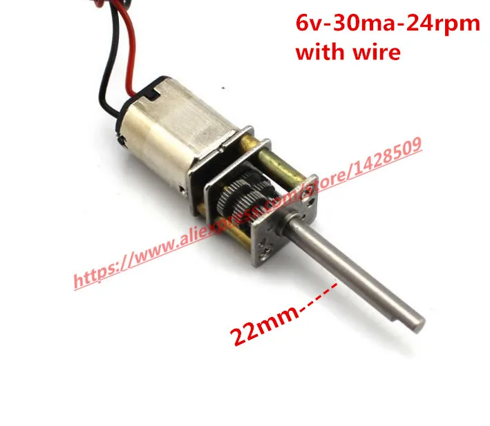 

1 set D-type axis N20 22mm Long axis metal Micro DC-motor with wire gear motor change speed gear box and reduction gearbox