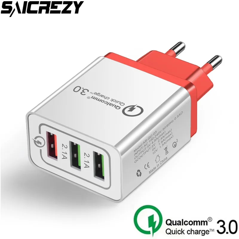 

Universal 18 W USB Quick Charge 3.0 for iPhone EU Plug Mobile Phone Fast Charging for Samsug Galaxy A30 A50 Huawei