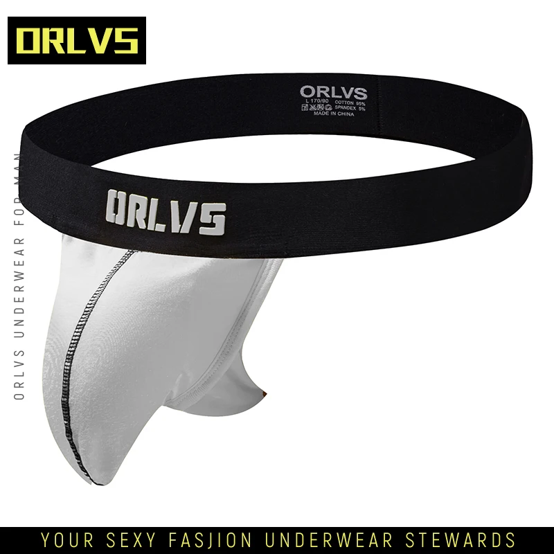 ORLVS Men Underwear Open Crotch G-String Sex Gay Thongs Panties Exotic Lingerie U Pouch Ass Free OR158 |