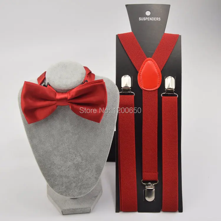 Унисекс Регулируемый зажим на подтяжках эластичный Y-back подтяжки и лук комплект галстуков для женщин/мужчин Свадебная вечеринка