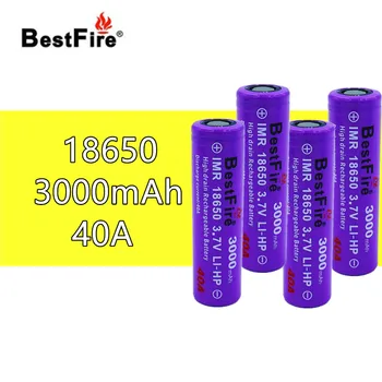 

4 pcs BESTFIRE IMR 18650 3000mah 40A Flat Top Rechargeable Lithiun Battery for E-CIG flashlight toy car notebook Li-ion batteris