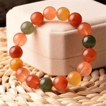 

Natural Colorful Rutilated Quartz Gemstone Bracelet For Women Men Stretch Crystal Round Bead Bracelet AAAAA