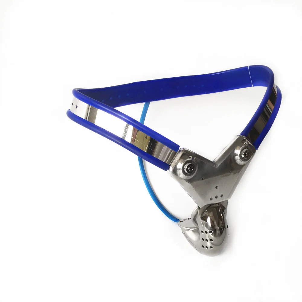 316 stainless steel male blue chastity belt cock cage bondage device ...