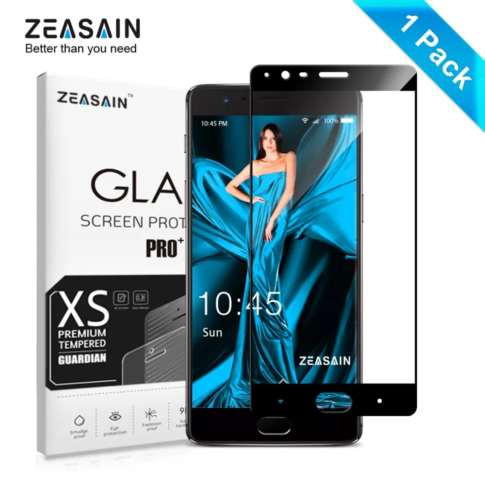 Բնօրինակ ZEASAIN Ամբողջ էկրանով պաշտպանող պաշտպանիչ ապակու համար OnePlus 3 3T երեք OnePlus3 OnePlus3T One Plus 1 + 3 1 + 3T Film