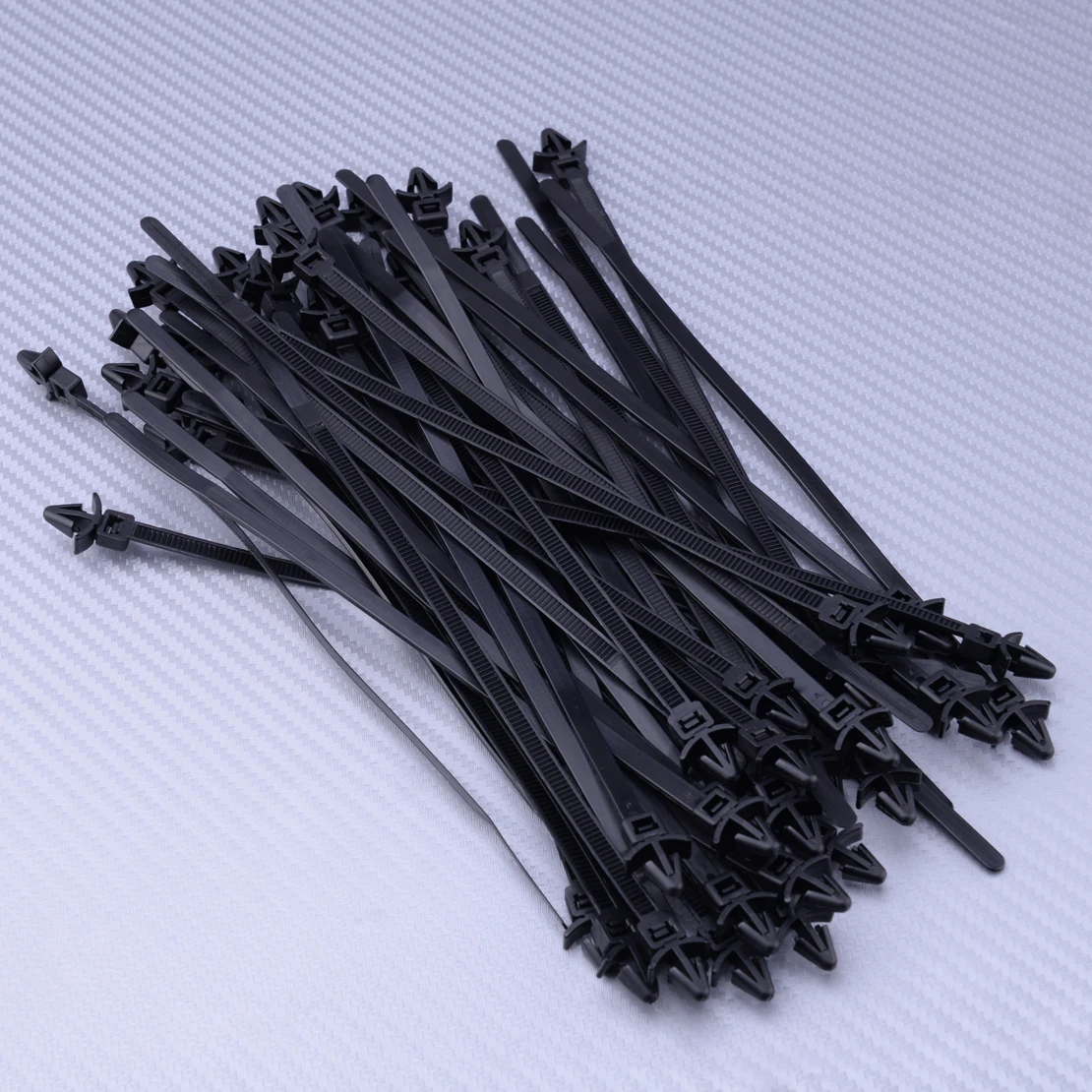 

50pcs 200mm Auto Car Blck Nylon Cable Strap Push Mount Wire Tie Retainer Clip Clamp Automotive