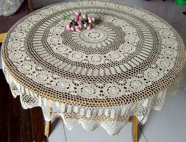 aliexpress com buy 63 inch 160cm round crochet round christmas table cloths