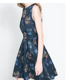 Hot Brand New 2014 Summer Women Dress Printed Grass Big Swing Back And Cross Pleated Sexy LXY125-5154 | Женская одежда