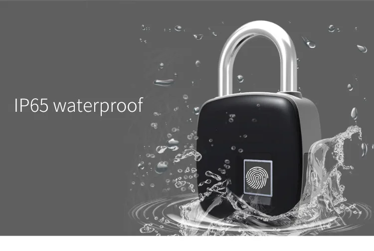 Smart Fingerprint Padlock Safe USB Charging Rechargeable Waterproof Home Factory Office Protable Door Lock (3)