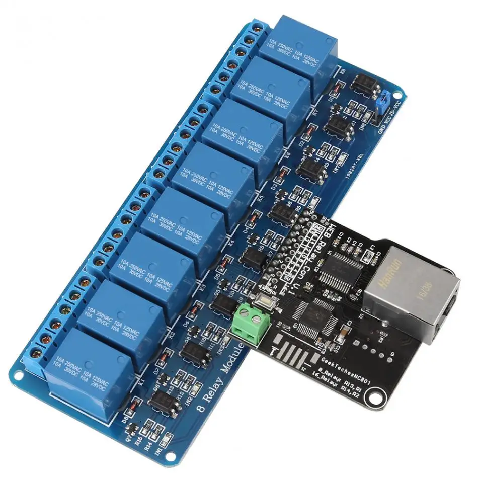 

Ethernet Control Module LAN WAN Network WEB Server Control Module RJ45 Port and 8 Channel Relay Control Module