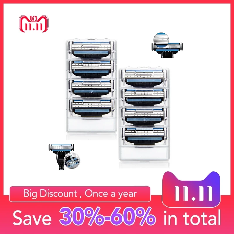 

Turbo! 8pcs/lot blades Brand 3 Layers Razor Blade Sharpener blade cutter shaving razor Blades for Gillettee mache 3 machine