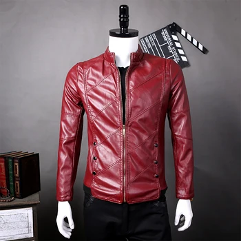 

2017 New Autumn Men's PU Leather Jackets & Coats Fashion Business Hot Sales Men Dress Slim Comfortable Big Size Male Jackets 6XL