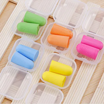 

5 Pair Candy Sponge Ear plugs Ear Protector Anti Noise Sleep Study Helper Working Earplug Foam Plastic Box Packaging