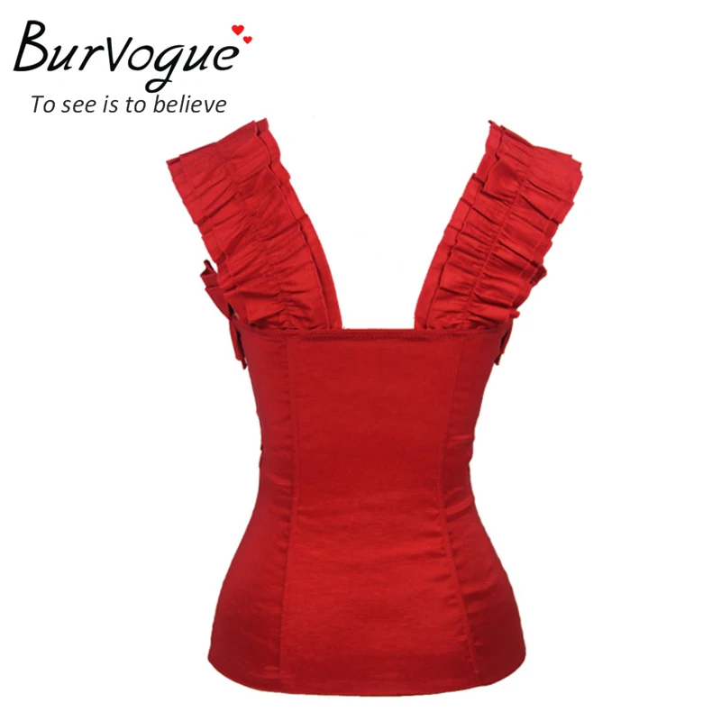 Burvogue Free shipping women red satin corset sexy corset push-up women pink zipper bodyshaper bustier S-2XL Burvogue Free shipping women red satin corset sexy corset push-up women pink zipper bodyshaper bustier S-2XL