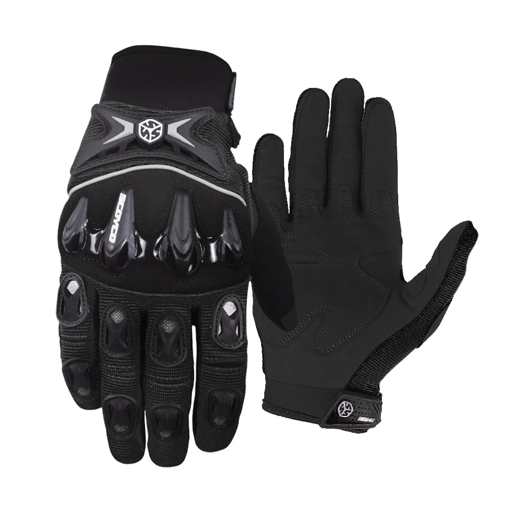 KEMiMOTO мотоциклетные перчатки для мотокросса для мужчин и женщин полный палец высокое качество внедорожные гонки мото грязи велосипед защитный MX Guantes - Цвет: Черный