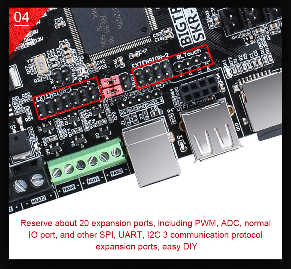 Bigtreetech Skr Pro Placa de Controle para Tmc2208 V1.1 Tmc2130 Uart Spi Upgrade 32 Bit Cnc 3d Placa da Impressora Dupla z -eixo Skr V1.3 13 para tmc2209 tmc2208 uart tmc2130 spi atualização