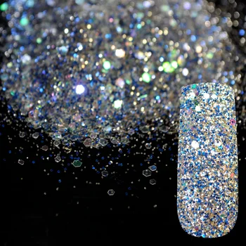 

50g/bag Shiny White Rainbow Blue Colorful Glitter UV Powder Dust Acrylic Nail Art Tip Shimmer Powder Decoration 282