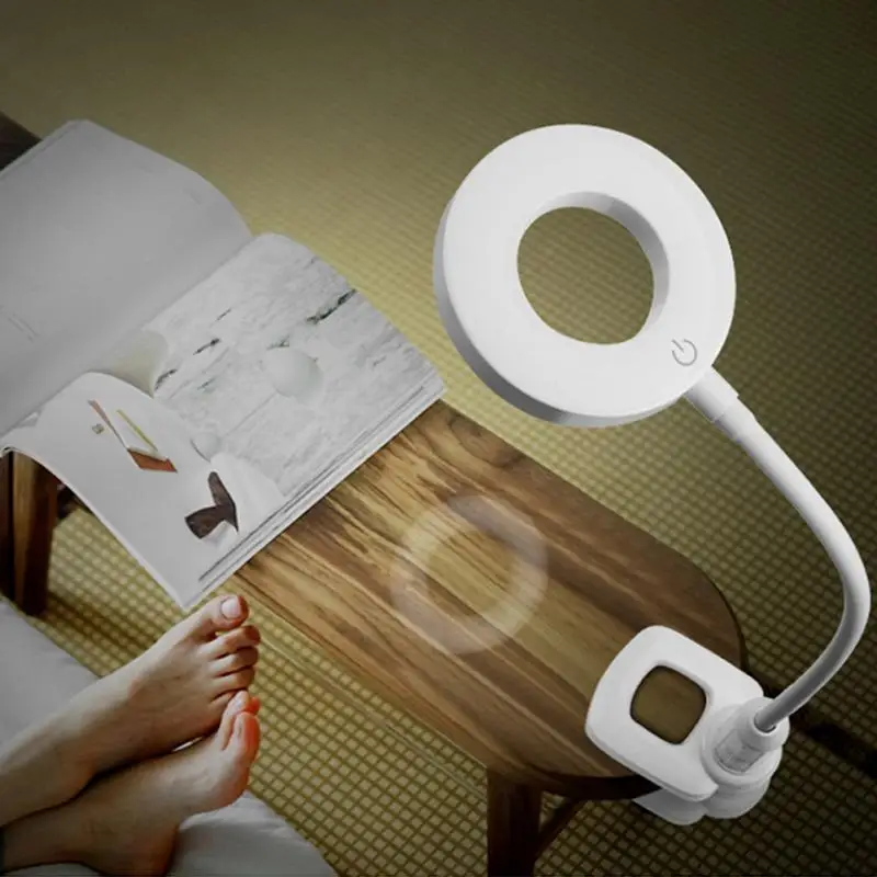 

3 Color Modes LED Desk Lamp with Clip 12W Flexible LED Reading Lamp USB Power Supply Touch Control LED Reading Book Lamp #0912