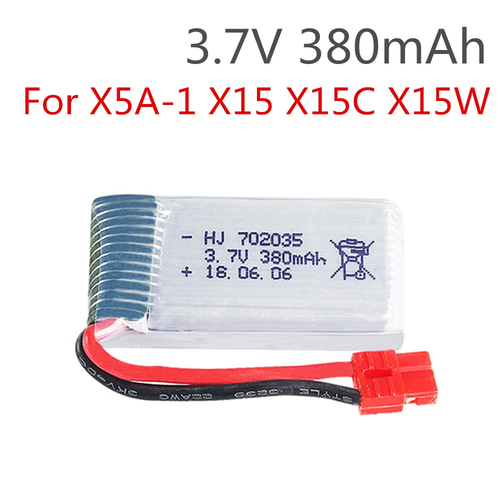 

Battery For SYMA X5A-1 X15 X15C X15W Quadcopter RC Helicopter Parts HM 3.7V 380mah Lipo battery 5pcs