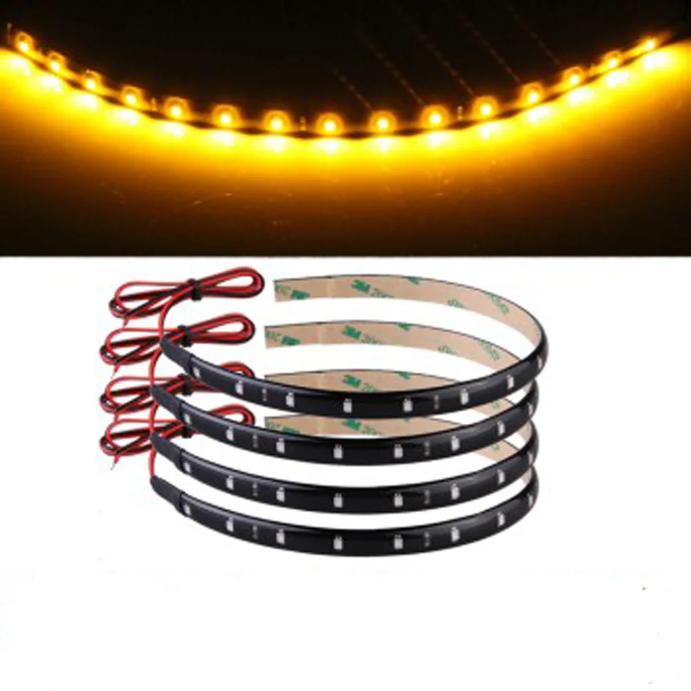 New Super Yellow Bright 30CM 3528 LEDS Waterproof Car Auto Motor Trucks