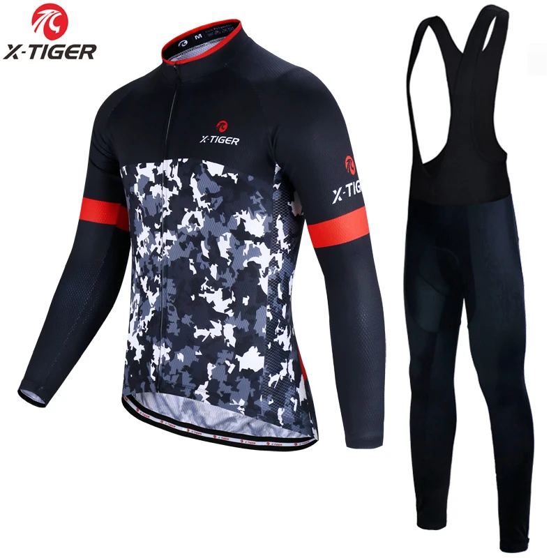 X-TIGER Mens Cycling Jersey Padded Pants Bike Clothing Set Winter Thermal Fleece Long Sleeve X-TIGER Mens Cycling Jersey Padded Pants Bike Clothing Set Winter Thermal Fleece Long Sleeve