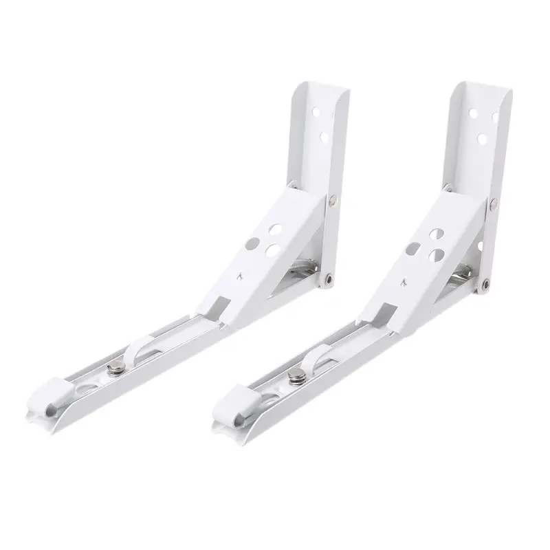 

F Shape 8" Triangular Folding Bracket Metal Release Catch Support Bench Table Shelf