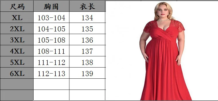 M-anxiu Women 2018 New Sexy V-Neck Lace Short Sleeve Loose Fat Crush Plus Size Dress (7)