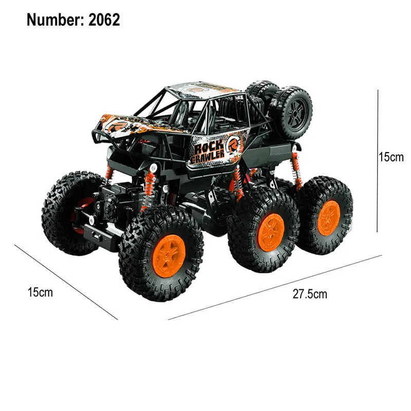 1/16 RC Car 6WD drive remote climbing car Double Motors Drive Bigfoot Cars 2.4Ghz Electric RC Toys High Speed Off-Road Vehicle