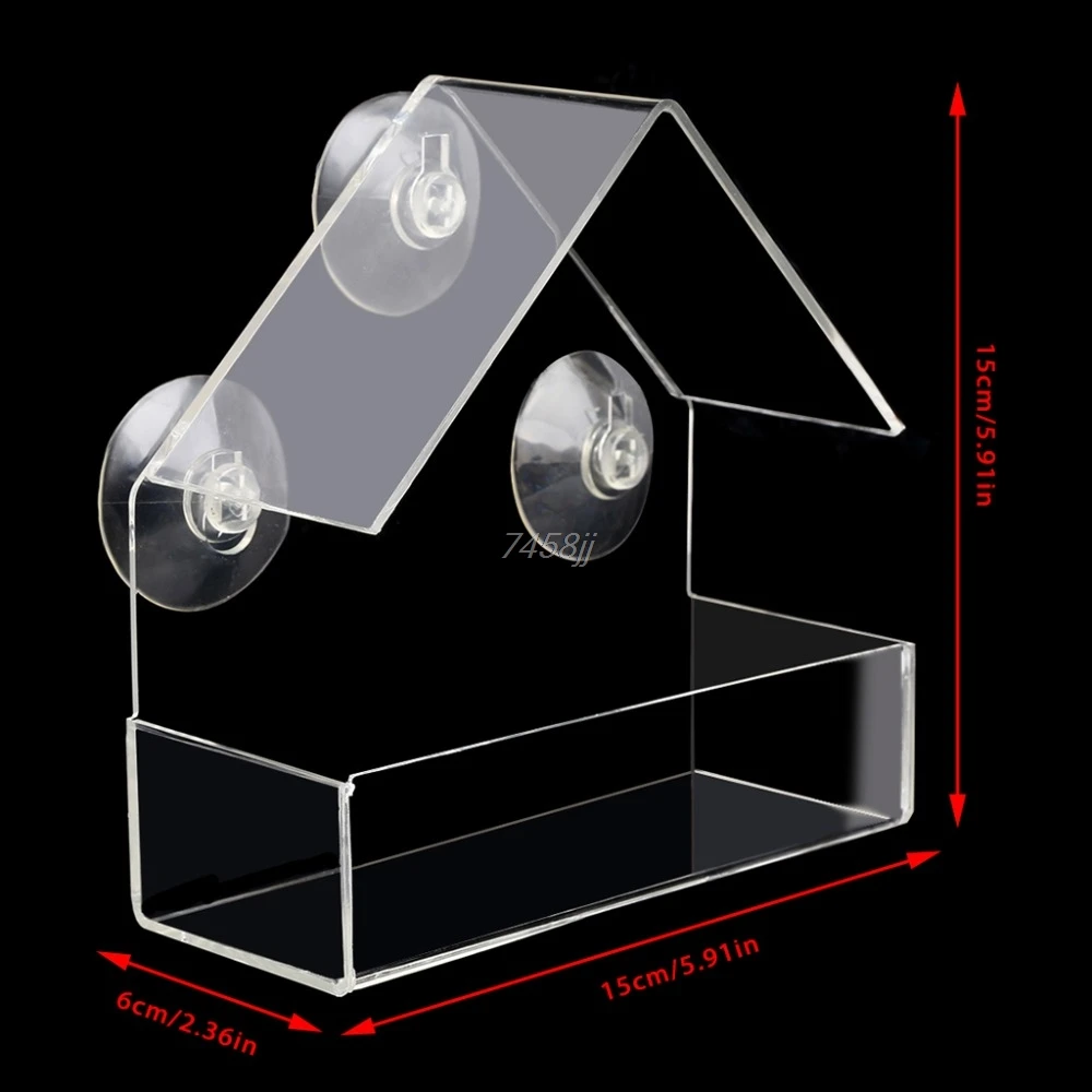 Кормушка для домашних животных, прозрачное окно, защита от белок, оконная кормушка для птиц, кормушки для птиц, Прямая поставка