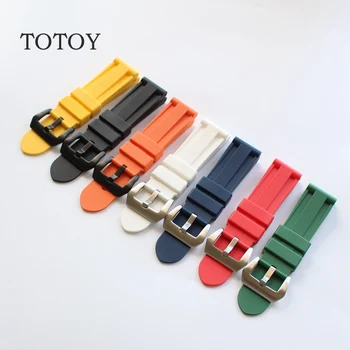 

TOTOY Natural rubber strap 20MM 22MM 24MM 26MM Multicolor solid color sports casual strap Waterproof rubber strap Smart watch