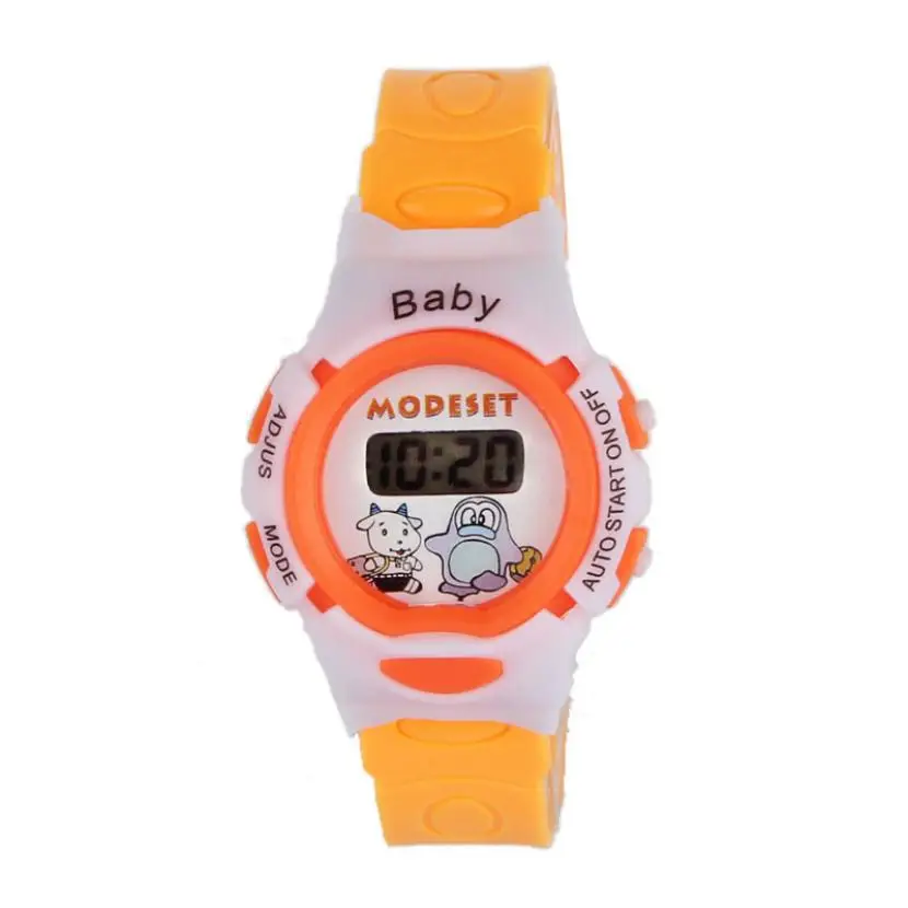 Aimecor новые цветные спортивные электронные цифровые наручные часы для мальчиков и девочек, подарок для детей, Прямая поставка - Цвет: Orange