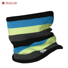 Мужская теплая осень зима теплая шея Спорт на открытом воздухе двухэтажный Полярное руно Полосатый ветрозащитный лыжный шарф