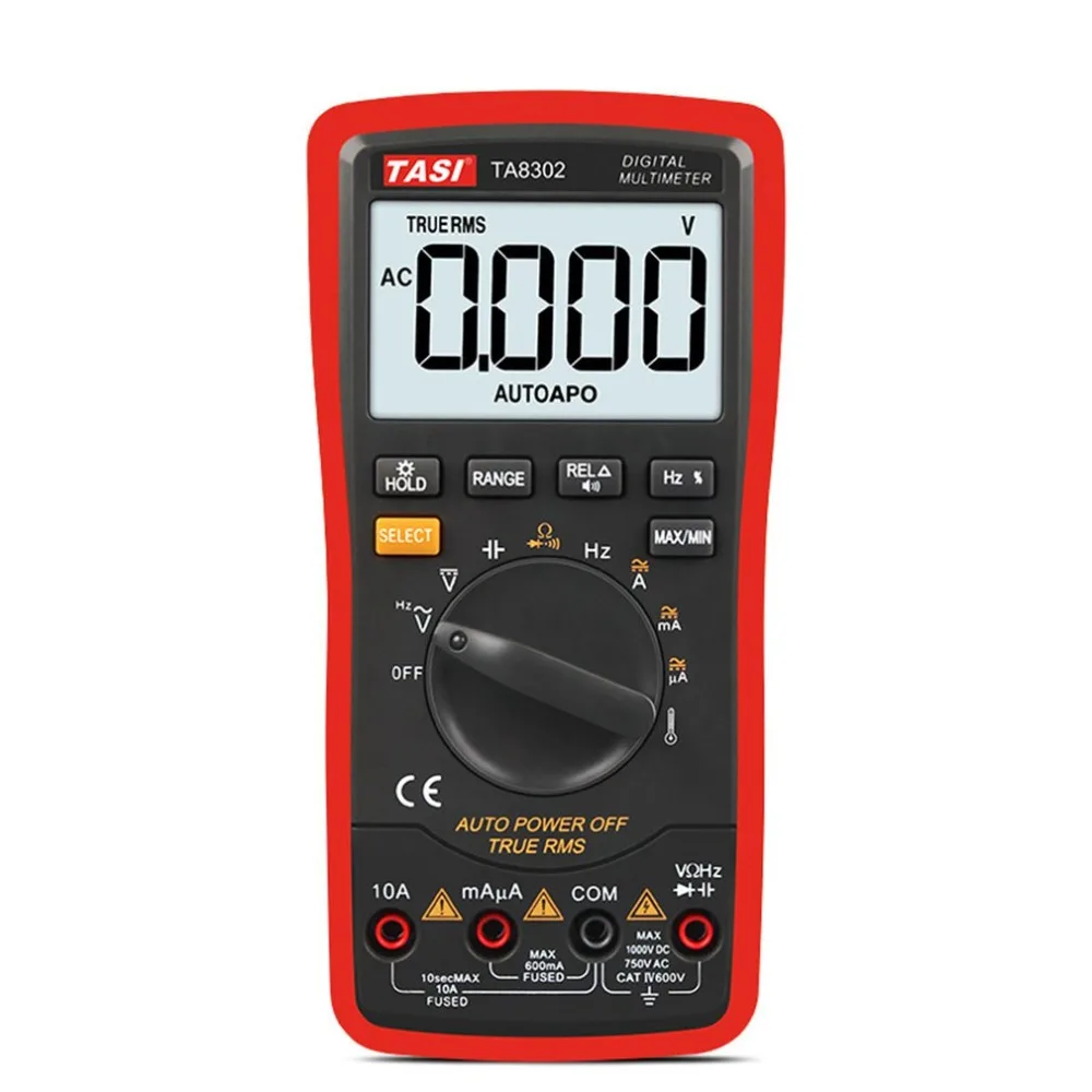 

Digital LCD Multimeter TA8302 DC/AC Volt Amp Meter Handheld Auto Ammeter Ohm Diode Capacitance Tester TRMS Voice Broadcast