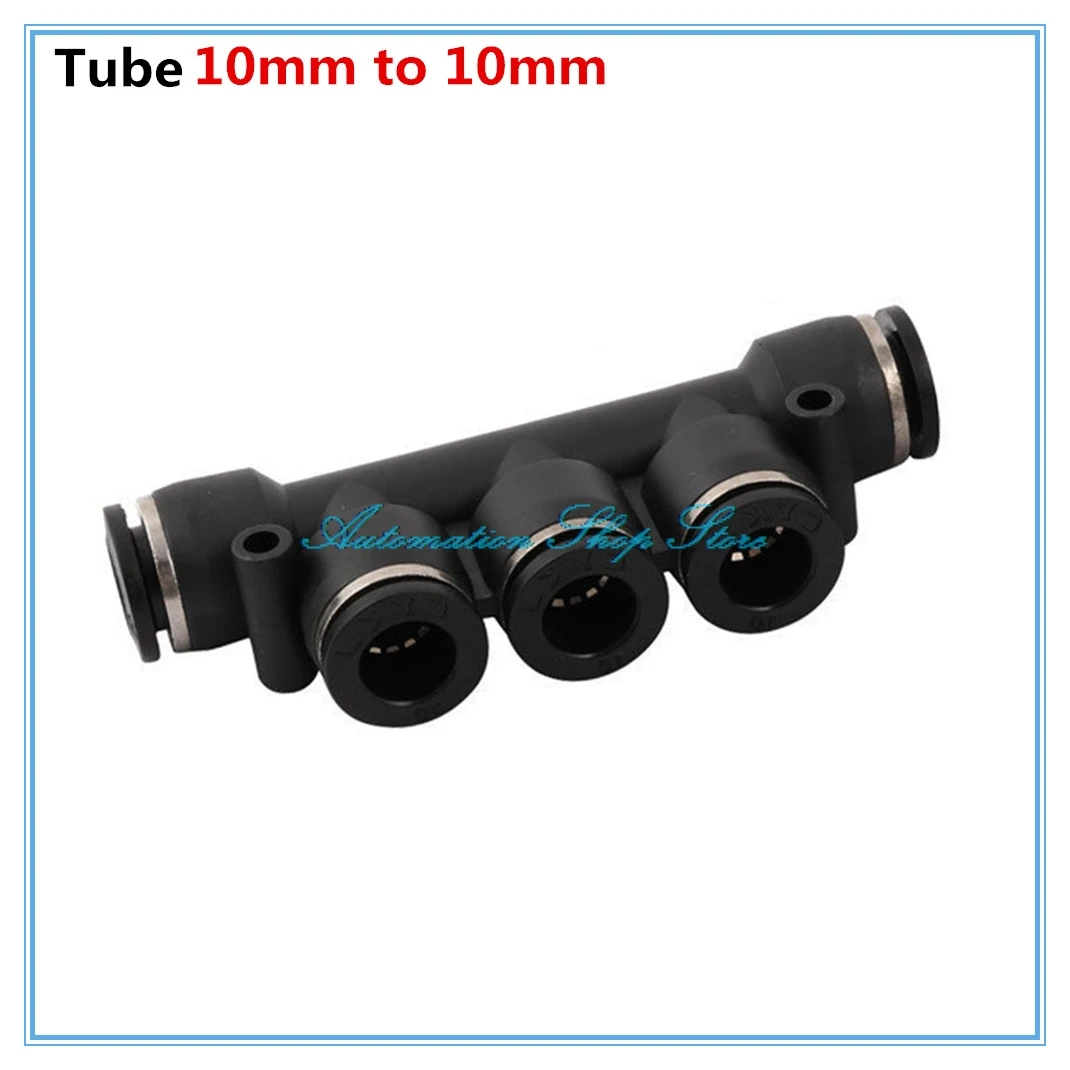 

5Pcs Air Pneumatic 5 Ways 10mm to 10mm Push in Connectors Quick Fittings Black PK10