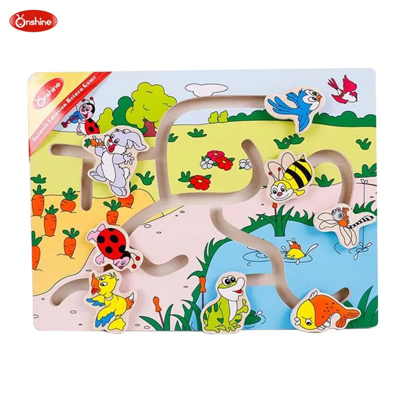 Wooden Farm Animal Jigsaw Puzzle Toy Maze Game Grab Educational Toys Home Early Education Cartoon 2018 New | Игрушки и хобби