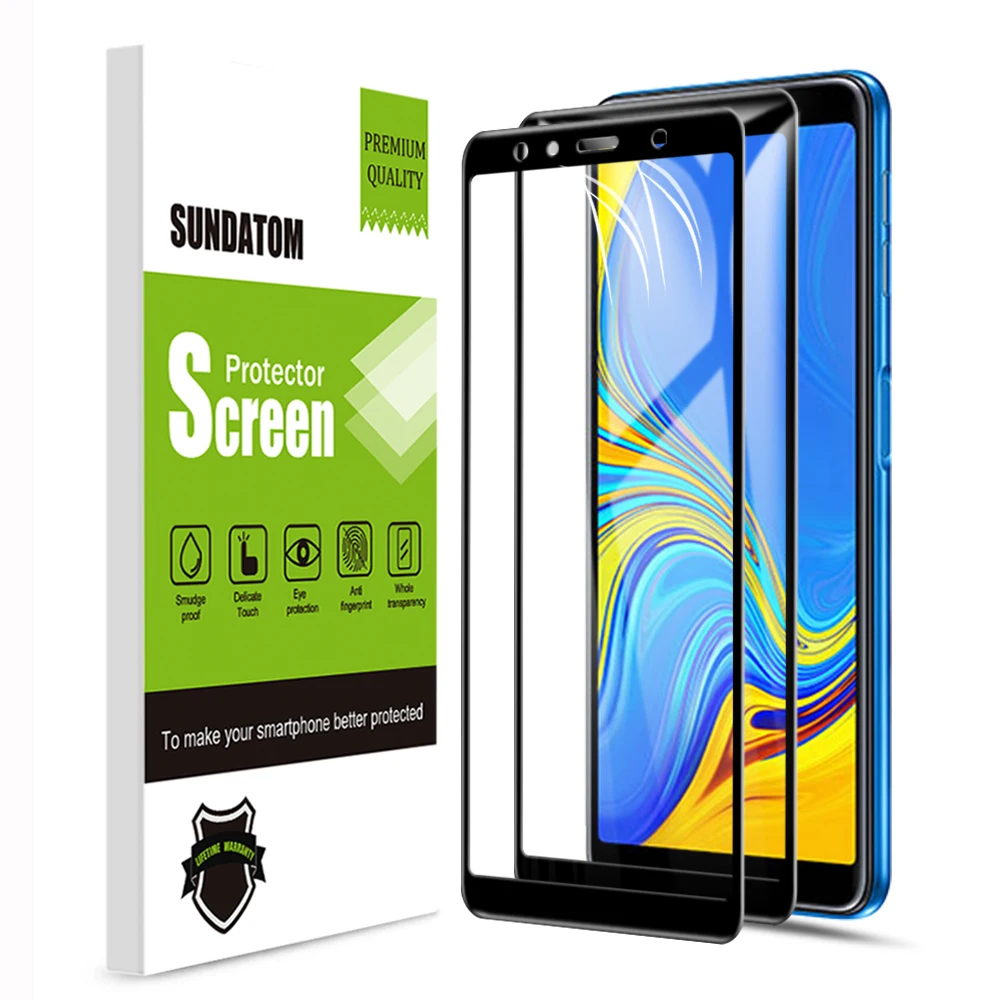 

For Samsung Galaxy A7 2018 Screen Protector SUNDATOM Tempered Glass Full Cover 3D Edge HD Anti-explosion Protective Screen Film