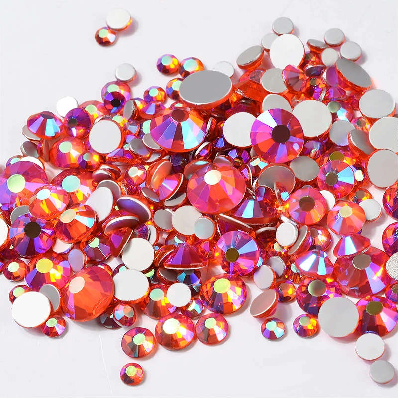 

Hyacinth AB Color Shiny Nail Art Rhinestones Flat Back Non Hot Fix Glass Stones Charm Design Clothes Phone Nail Decorations