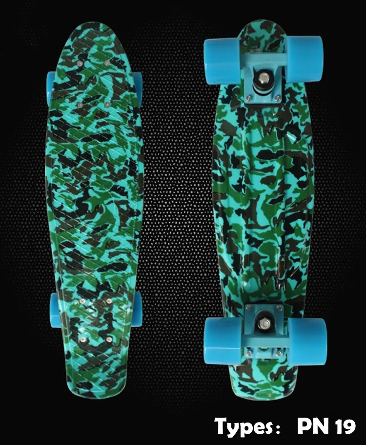 Бесплатная доставка с принтом 22 "легкий полный скейтборд прочный пластиковый скейтборд для мальчиков и девочек активного отдыха PN10