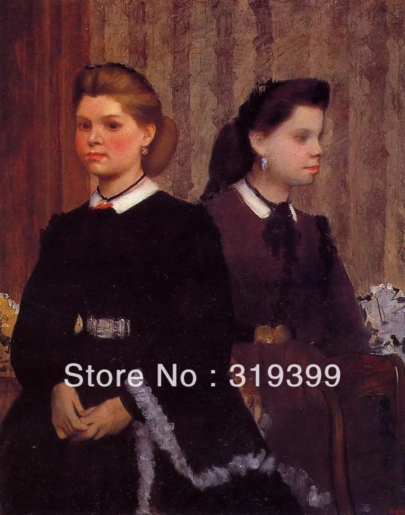 

Oil Painting Reproduction on Linen Canvas,Giovanna and Giulia Bellelli by edgar degas ,Free DHL Shipping,handmade,Top Quality